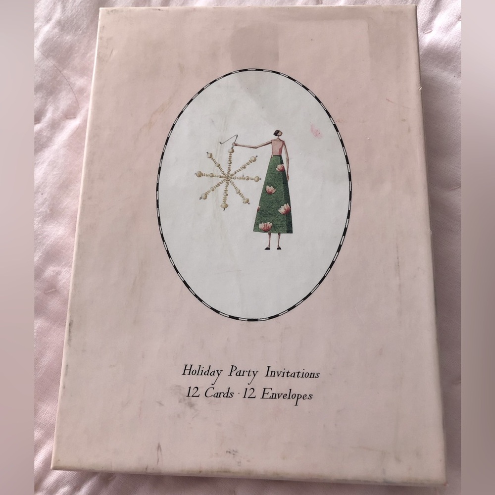 Vintage Laura Stoddart Holiday party invitation cards